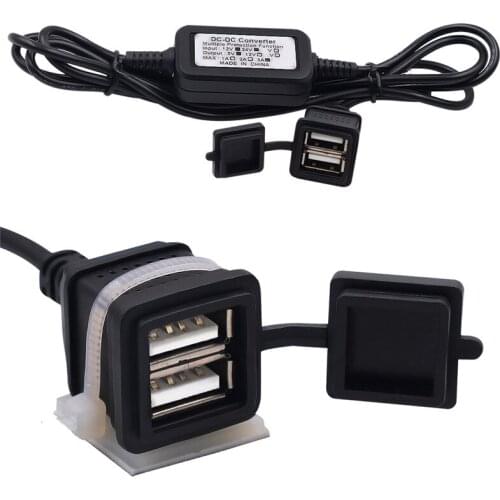5V 3A 15W Waterproof Vehicle Dual USB Car Charger DC12V to Converter Step Down Module Power Adapter Supply Car-styling