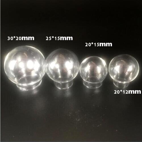 50pieces 30x20mm 25x15mm 20x15mm 20x12mm Transparent Globe Shaped Empty Bottles Wishing vial pendant For Gift Accessories