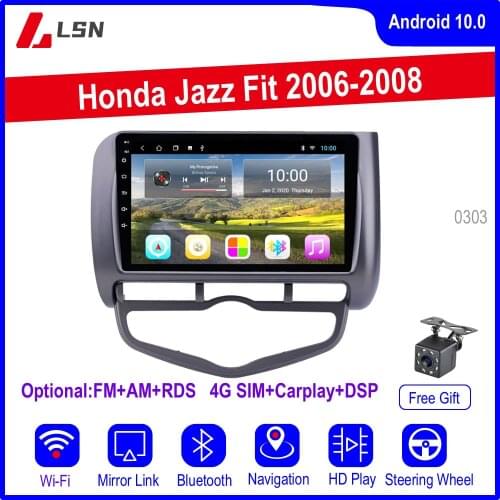 9" Android 10 For For Honda JAZZ FIT 2006,2007,2008 Multimedia Radio Video GPS Navigation Car DVD Player Auto Stereo Radio Navi