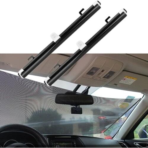 Car Roller Blind Sunshade Cover Automatic Retractable Sun Shades Adjustable Front Window Sunshield Anti-UV Protection Sun Visor