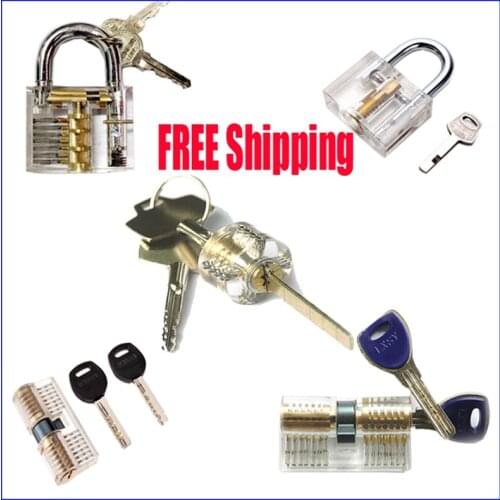 Free shipping 5 pcs/lot transparent practice lock set training practice lock professional practical locksmith