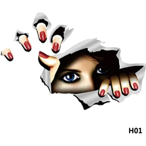 Dawasaru 2018 New Lifelike 3D Eyes Peeking Monster Waterproof Fashion Car Sticker Car Styling for All Cars,15cm