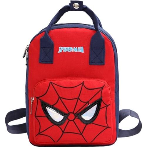 Disney Cartoon Spider-man Iron Man Waterproof Baby Girl Pupils Kindergarten Backpack Boy School Bag 3-6 Years Old