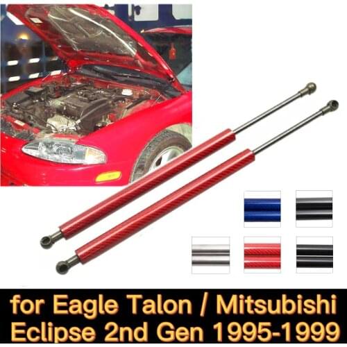 Front Hood Bonnet Gas Struts Lift Support Shock Damper Carbon Fiber For 1995-1999 Mitsubishi Eclipse Eagle Talon