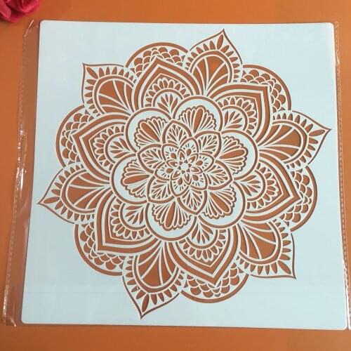 30 * 30cm diy craft mandala mold for painting stencils stamped photo album embossed paper card on wood, fabric,wall,Floor, tiles