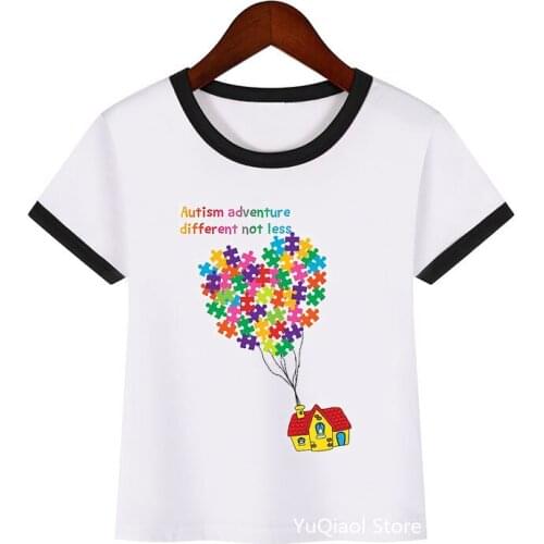 Autism different adventure not less t-shirt girls boys t shirt funny vogue kids clothes harajuku shirt kawaii children clothes