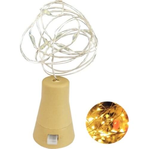 Hot New 10LED Solar Powered Wine Bottle Lights Romantic Cork Fairy Lights LED Copper Garland Wire String Lights Christmas Light