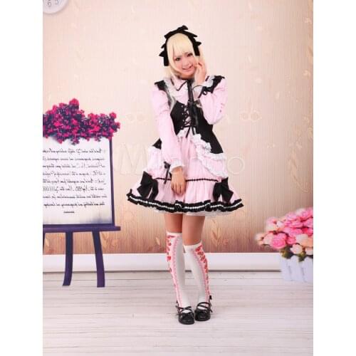 Cotton Long Sleeves Ruffles Cosplay Lolita Dress