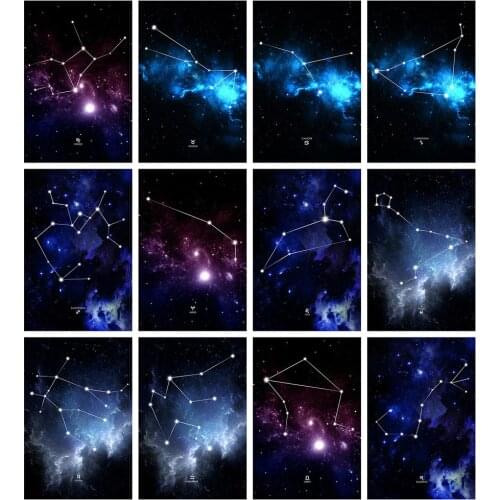 Huacan Full Square Diamond Painting Kit Constellation 5D DIY Diamond Embroidery Mosaic Decorations Home