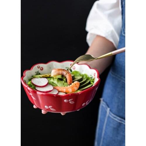 Cherry Ceramic Bowl Household Individual Creative Cute Fruit Breakfast Set kitchen