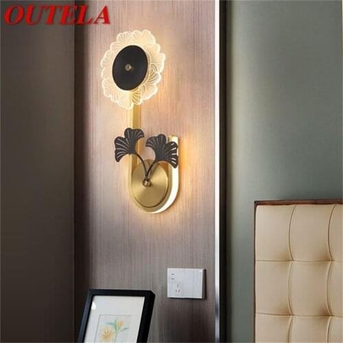 OUTELA Nordic Creative Wall Sconces Copper Lamp Modern Luxury LED Crystal Light For Home