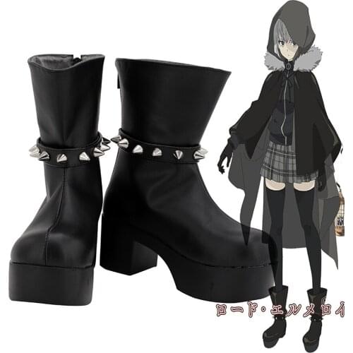 Lord El-Melloi II Case Files Gray Cosplay Boots High Heel Black Shoes Custom Made Any Size