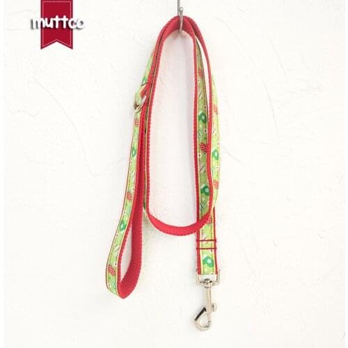 MUTTCO retailing homemade unique design colorful dog leash MERRY CHRISTMAS elegant dog leashes and collars 5 sizes UDL011