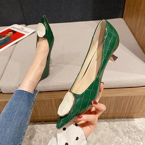 Women Luxury Pumps Slippers Fashion Metal Buckle Brand Mules Pointed Toe Slip on Low Heel Dress Shoes Women Outdoor Slides