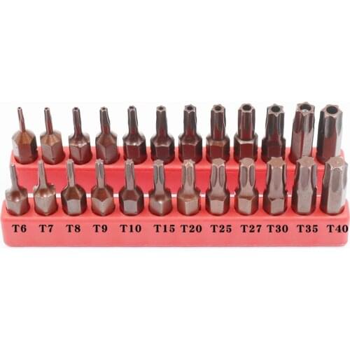 Screwdriver Set Magnetic Bit 6.35mm 1/4 Solid Hexagon Torx Bit Hollow Bit 50mm 12pcs Hand Tool Screwdriver Bit Set