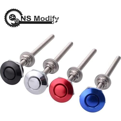 NS Modify Car Part Universal 100mm Long Rod JDM Style Push Button Billet Hood Lock Clip Kit Black/Silver/Red/Blue 25mm