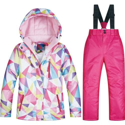 New Childrens Ski Suit Winter Children Windproof Waterproof Super Warm Snow Skiing and Snowboarding Jacket and Pants Kids Brand