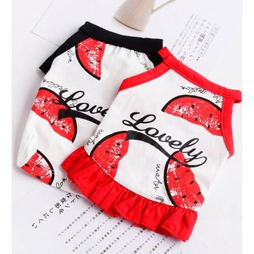 Watermelon Print Dog Clothes Summer Puppy Dog Costume Pet Couple Clothes for Small Dogs Chihuahua Skirt Pet Dress Cat Ropa Perro