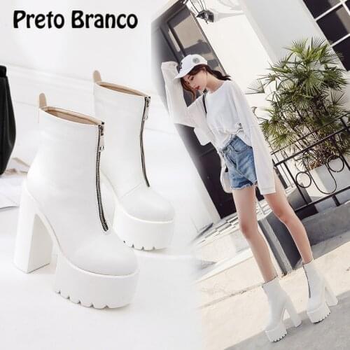 Preto branco Women's Ankle Boots