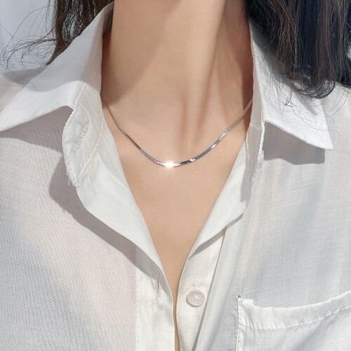 925 Sterling Silver Simple Charm Necklace For Women Trendy Pendant Tassel Clavicle Chain Party Fashion Jewelry Gift dz454