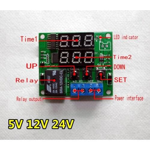 Digital display time relay 24v 12v 5v cycle control relay 54 combinations