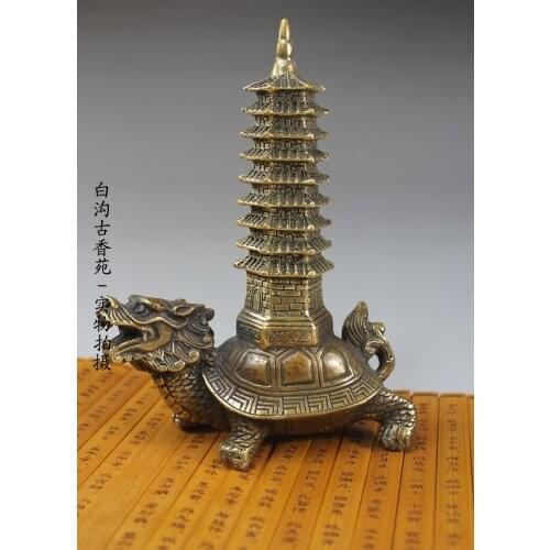 Old Collectibles chinese bentota dragon turtle old copper statue Dragon God Animals Garden Decoration 100% real Brass Bronze