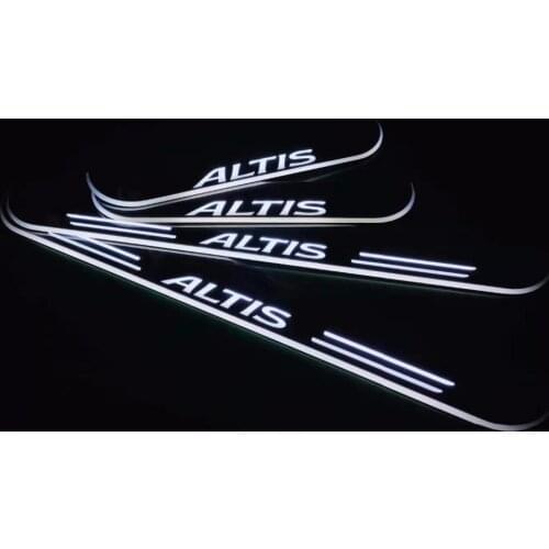 Express delivery led door sill plate strip welcome light threshold guard protectors for Toyota altis