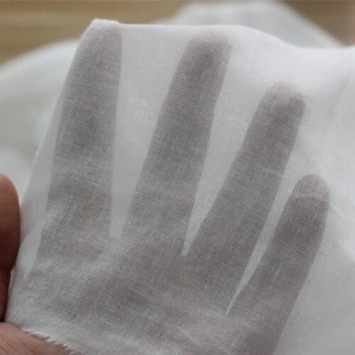 SUJASANMY Soild White Color 60X60/70X70 Thin Cotton Voile Fabric Gauze Clothing Lining Tissu Garment Pocket Textile One Meter