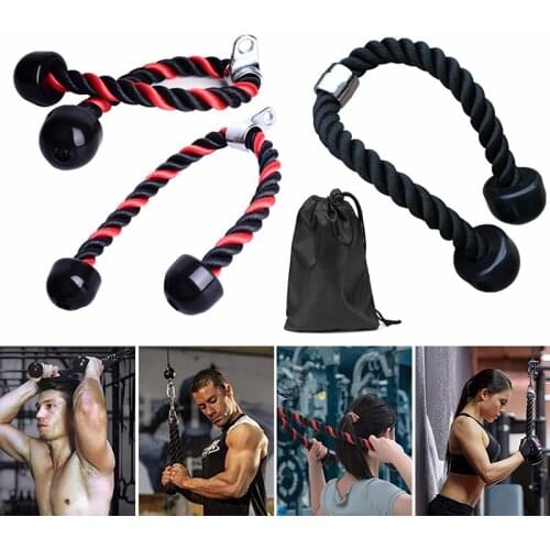 Body Building Tricep Rope Push Pull Down Cord Fitness Muscle Training Gym Pull Rope