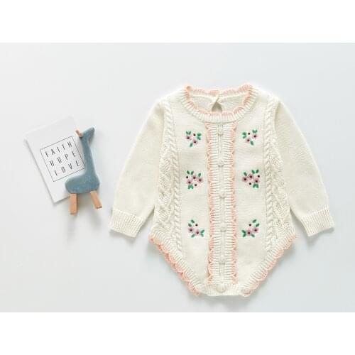 Spring Autumn Baby Clothes Cotton Cute Toddler Girls Jumpsuits Full Sleeve Newborn Bodysuits Outfits Floral Kids Clothing Set