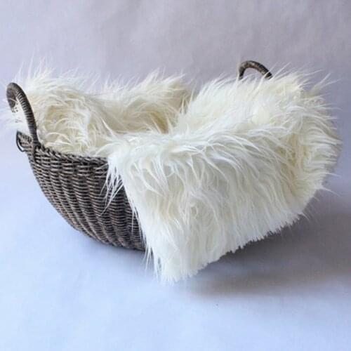 High Quality Newborn Photography Props Soft Baby Blankets Baby Faux Fur Background Photo Props 50X60CM