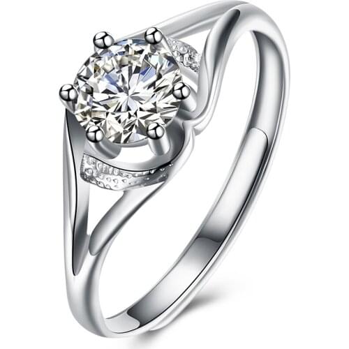 ZEMIOR 925 Sterling Silver Opening Adjustable Rings For Women Romantic 5A Cubic Zircon Anniversary Ring Fine Jewelry New