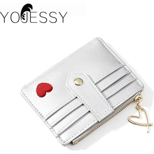 YOJESSY Women Wallet Female Short Wallets Clutch Silver Lady Purse Zipper Coin Pocket Card Holder Ladies Purse