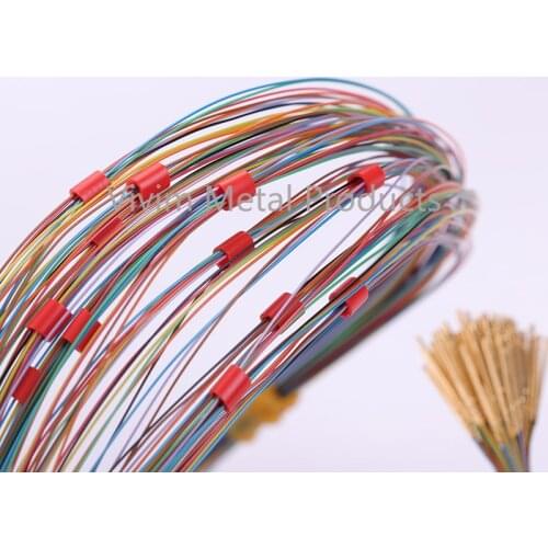 200Pcs R75-1S Brass Tube Gold Plated Spring Test Probe Diameter 1.32mm Flat Head with AWG28 OK Wire Length 300mm