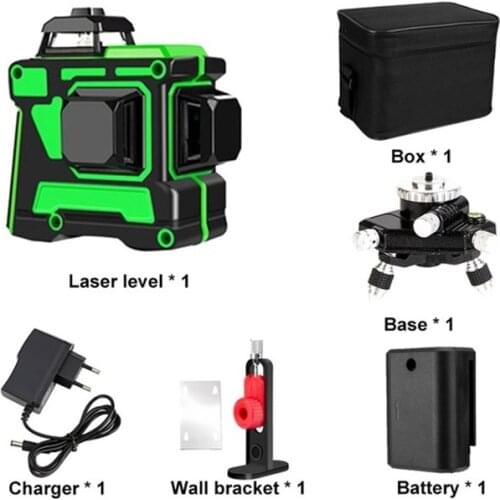3D 12Line Laser Level Tool Self-Leveling 360 Horizontal And Vertical Super Powerful Laser Level Green Beam Laser Level