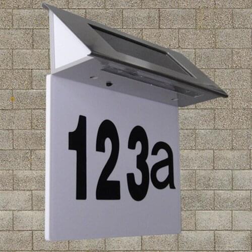 4LED Solar House Lights Triangle Doorplate LED Solar Wall Light digital numbers for house address