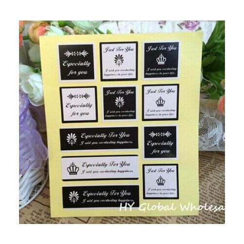 550pcs/lot Black & White "Especially For you" series Kraft Seal Sticker Kraft Paper Material stick DIY Multifunction gift label