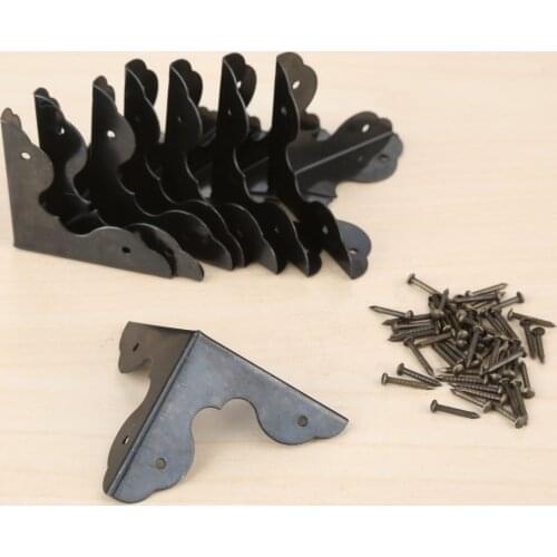 8pcs Alloy Book Scrapbooking Notebook Albums Menus Folders Corner Protectors Bracket 33mm Wood Box Corner Protectors with Nails