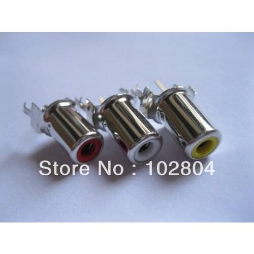 AV-8.4-2A AV Pin Jack 3 Color RCA Female Audio Video AV Socket Connector 240 pcs per Lot