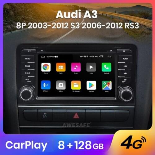AWESAFE PX9 for Audi A3 8P 2003- 2012 S3 2006- 2012 RS3 Car Radio Multimedia video player GPS No 2 din Android 10.0 2GB+32GB