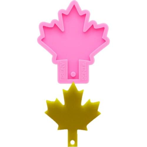 Shiny keychains Maple leaf Silicone Molds DIY Jewelry Leaves keychain mould Epoxy Resin Mold Custom DY0155