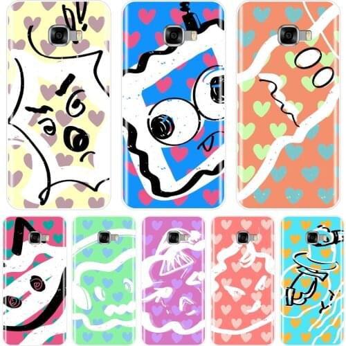 Phone Case For Samsung Galaxy C5 C7 C8 Soft Silicone Cartoon Heart Yellow Printing Back Cover For Samsung Galaxy C9 C7 C5 Pro