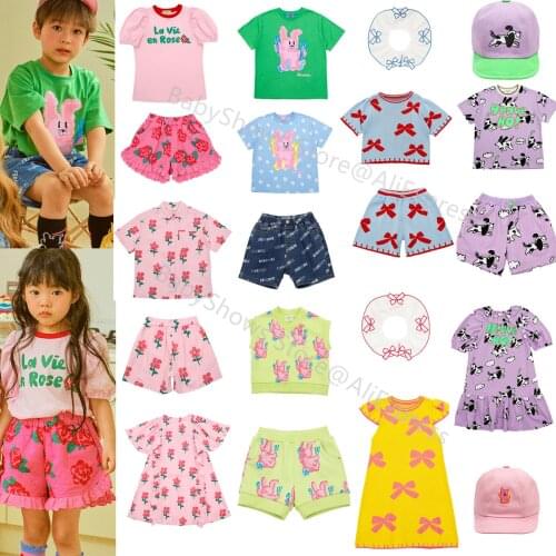 Cartoon Cute Children T Shirt 2021 Summer Kids Girls Boys Tee Shirts Shorts Bebe Toddler Clothes Suit Sisters Brothers Matching