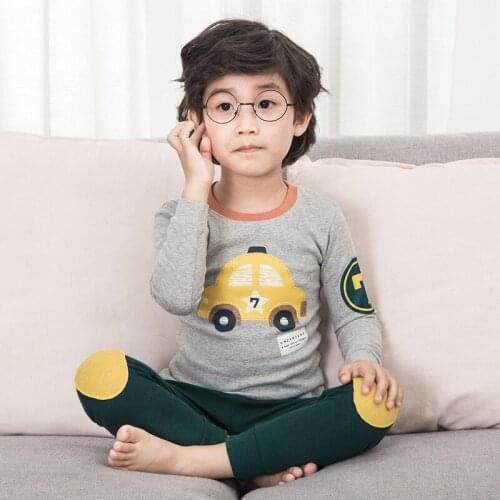 2018 Childrens Pajamas Sets Baby Girl and Boys Clothes Cotoon Long Sleeve T Shirt+pans 2pcs Pijamas Suit Toddler Home Clothing