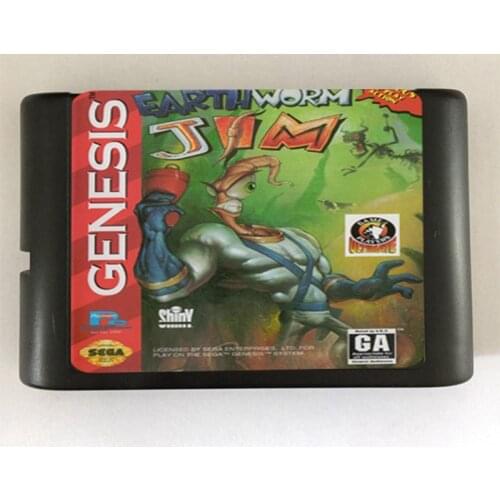 Earth Worm Jim Game Cartridge Newest 16 bit Game Card For Sega Mega Drive / Genesis System