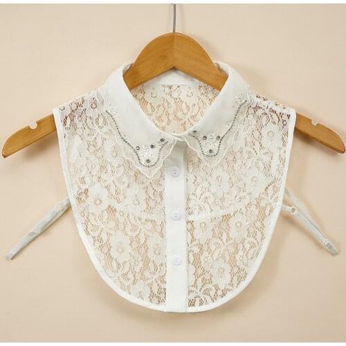 Lace Floral Fake Collar for Women Shirt Blouse Detachable Shirt Collar False Collar Lapel Blouse Women Clothes Accessories