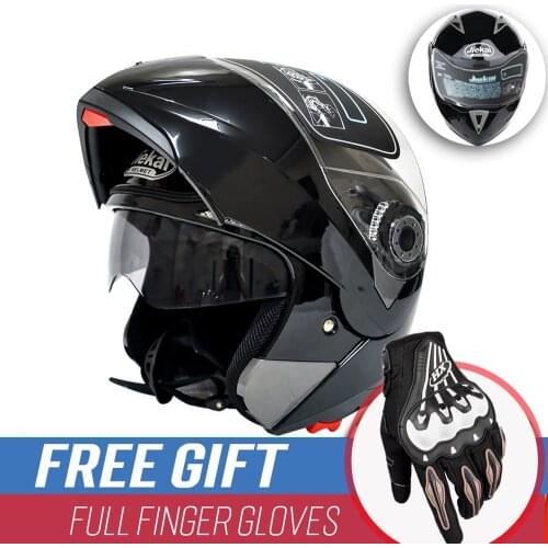 Motorcycle helmets Dual Visor Modular Flip Up Helmet Racing Motocross Helmets DOT ECE Sticker M-XXL Motorcycle Helmet