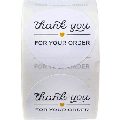 1 inch Round black "THANK YOU FOR YOUR ORDER " Stickers seal labels 50-500pcs stickers scrapbooking for Package stationery