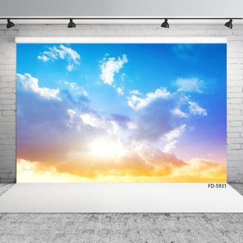 Sky Clouds Sunshine Photo Background Custom Vinyl Fond Backdrop Studio for Children Baby Portrait Photobooth Photography Props