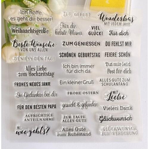 German Christmas Wishes Series 5 Clear Stamps/Seals For DIY Scrapbooking/Card Making/Album Decorative Silicone Stamp Crafts